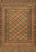 Machine Washable Southwestern Brown Country Rug, wshtr2768brn