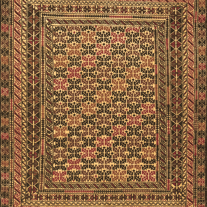 Machine Washable Southwestern Brown Country Rug, wshtr2768brn