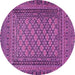 Round Southwestern Purple Country Rug, tr2768pur