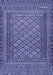 Machine Washable Southwestern Blue Country Rug, wshtr2768blu