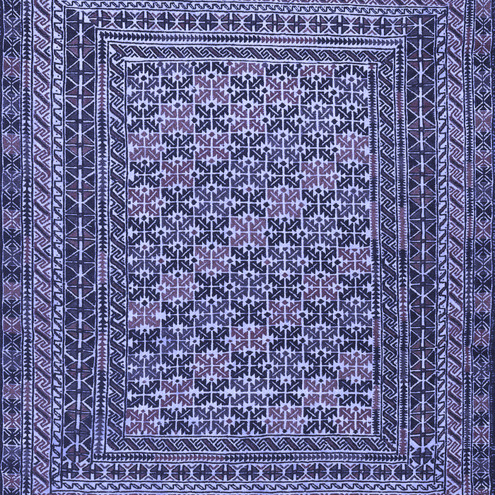 Machine Washable Southwestern Blue Country Rug, wshtr2768blu