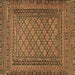 Square Southwestern Brown Country Rug, tr2768brn