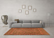 Machine Washable Southwestern Orange Country Area Rugs in a Living Room, wshtr2768org