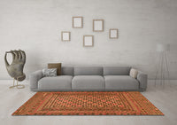 Machine Washable Southwestern Orange Country Rug, wshtr2768org