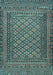 Machine Washable Southwestern Light Blue Country Rug, wshtr2768lblu