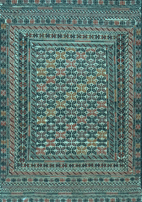 Southwestern Light Blue Country Rug, tr2768lblu