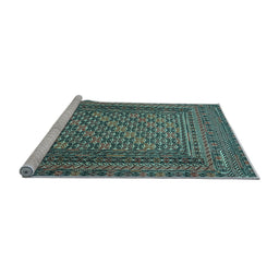Sideview of Machine Washable Southwestern Light Blue Country Rug, wshtr2768lblu