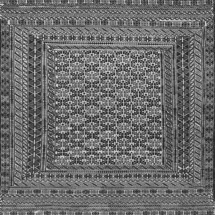 Round Machine Washable Southwestern Gray Country Rug, wshtr2768gry