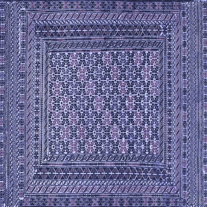 Square Machine Washable Southwestern Blue Country Rug, wshtr2768blu