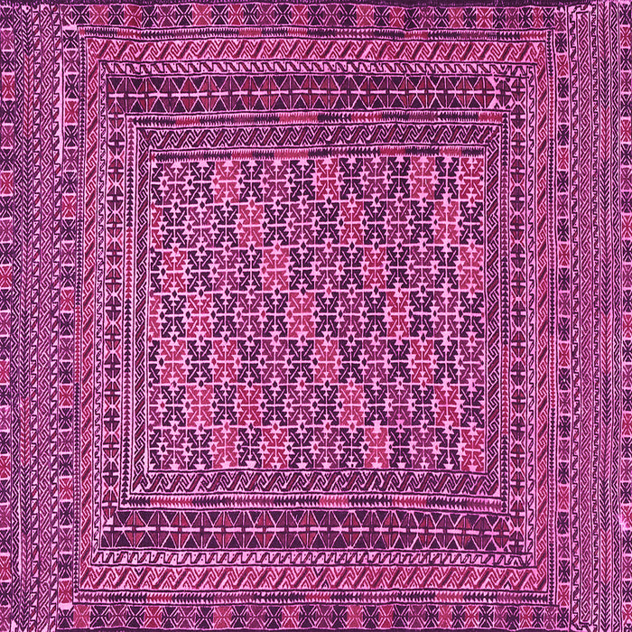 Square Machine Washable Southwestern Pink Country Rug, wshtr2768pnk