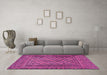 Machine Washable Southwestern Pink Country Rug in a Living Room, wshtr2768pnk