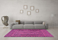 Machine Washable Southwestern Pink Country Rug, wshtr2768pnk