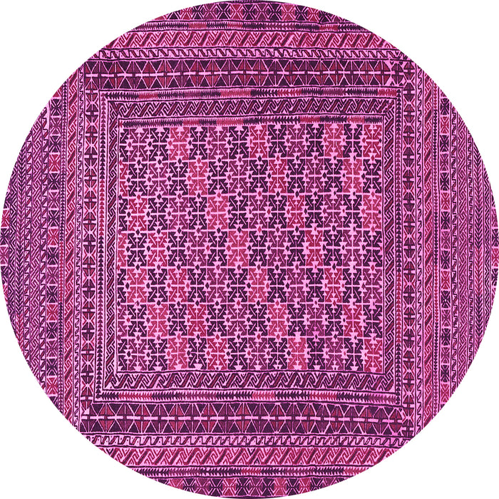 Round Southwestern Pink Country Rug, tr2768pnk