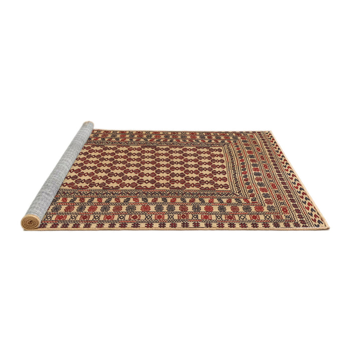Sideview of Machine Washable Traditional Saffron Red Rug, wshtr2769