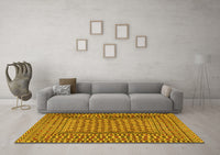 Machine Washable Southwestern Yellow Country Rug, wshtr2769yw