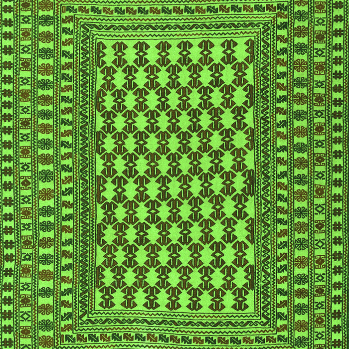 Serging Thickness of Machine Washable Southwestern Green Country Area Rugs, wshtr2769grn