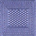 Square Machine Washable Southwestern Blue Country Rug, wshtr2769blu