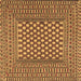 Square Machine Washable Southwestern Brown Country Rug, wshtr2769brn