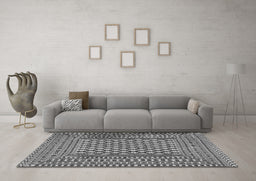 Machine Washable Southwestern Gray Country Rug in a Living Room,, wshtr2769gry