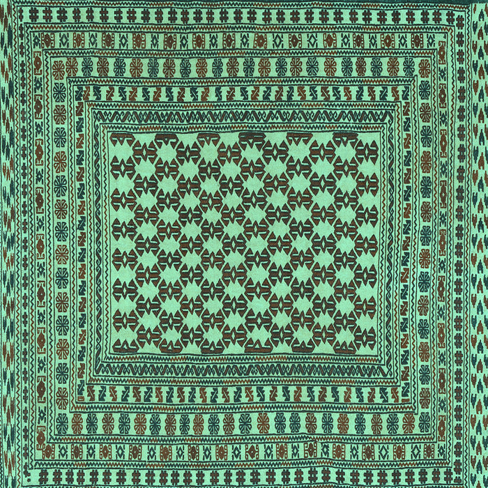 Square Southwestern Turquoise Country Rug, tr2769turq