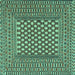 Square Southwestern Turquoise Country Rug, tr2769turq