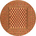 Square Southwestern Orange Country Rug, tr2769org