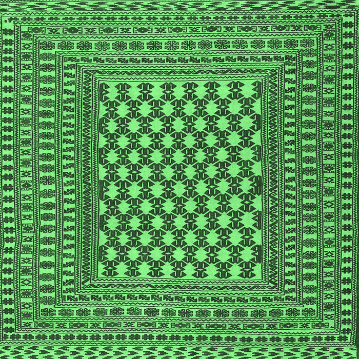 Square Southwestern Emerald Green Country Rug, tr2769emgrn
