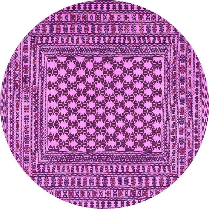 Round Machine Washable Southwestern Purple Country Area Rugs, wshtr2769pur