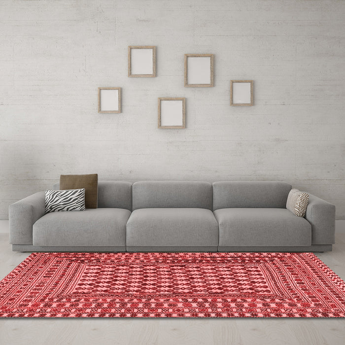 Country Red Washable Rugs
