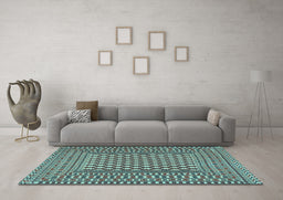 Machine Washable Southwestern Light Blue Country Rug in a Living Room, wshtr2769lblu