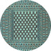 Round Southwestern Light Blue Country Rug, tr2769lblu