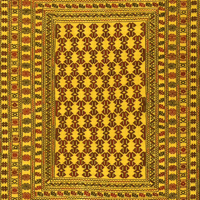 Machine Washable Southwestern Yellow Country Rug, wshtr2769yw