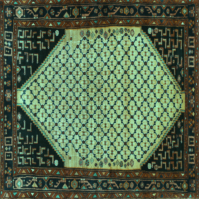 Square Persian Turquoise Traditional Rug, tr276turq