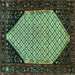 Square Persian Turquoise Traditional Rug, tr276turq