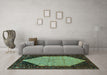 Machine Washable Persian Turquoise Traditional Area Rugs in a Living Room,, wshtr276turq