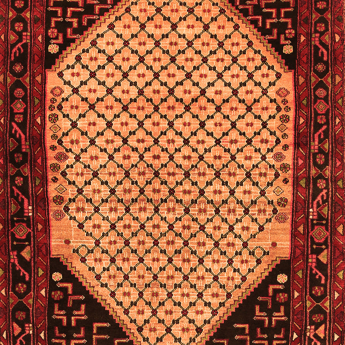 Serging Thickness of Machine Washable Persian Orange Traditional Area Rugs, wshtr276org