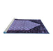 Sideview of Machine Washable Persian Blue Traditional Rug, wshtr276blu