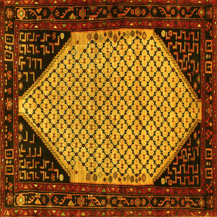 Square Persian Yellow Traditional Rug, tr276yw