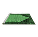 Sideview of Machine Washable Persian Emerald Green Traditional Area Rugs, wshtr276emgrn