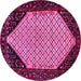 Round Machine Washable Persian Pink Traditional Rug, wshtr276pnk