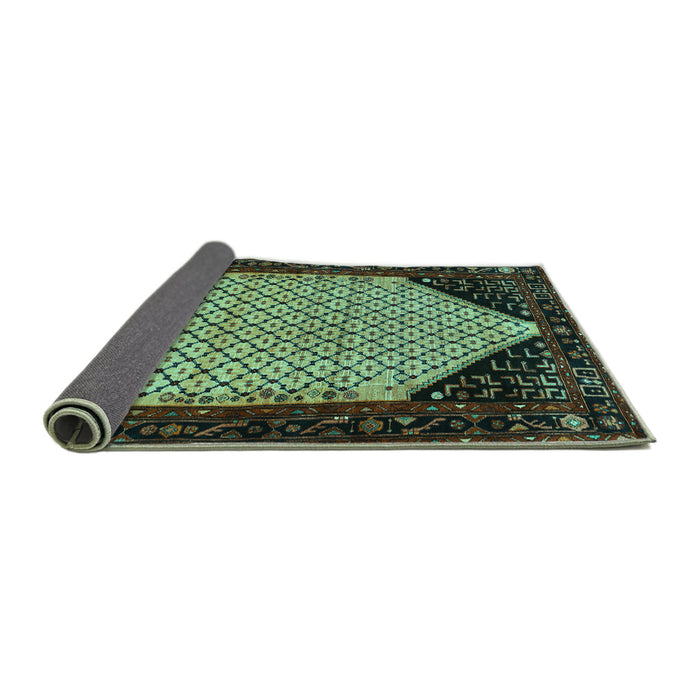 Sideview of Persian Turquoise Traditional Rug, tr276turq