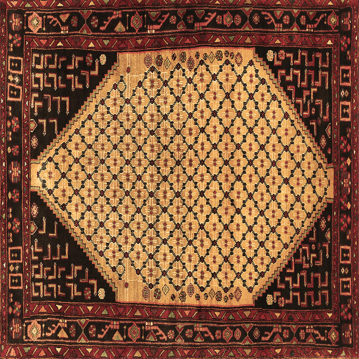 Square Persian Brown Traditional Rug, tr276brn