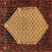 Square Persian Brown Traditional Rug, tr276brn