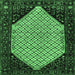 Square Persian Emerald Green Traditional Rug, tr276emgrn