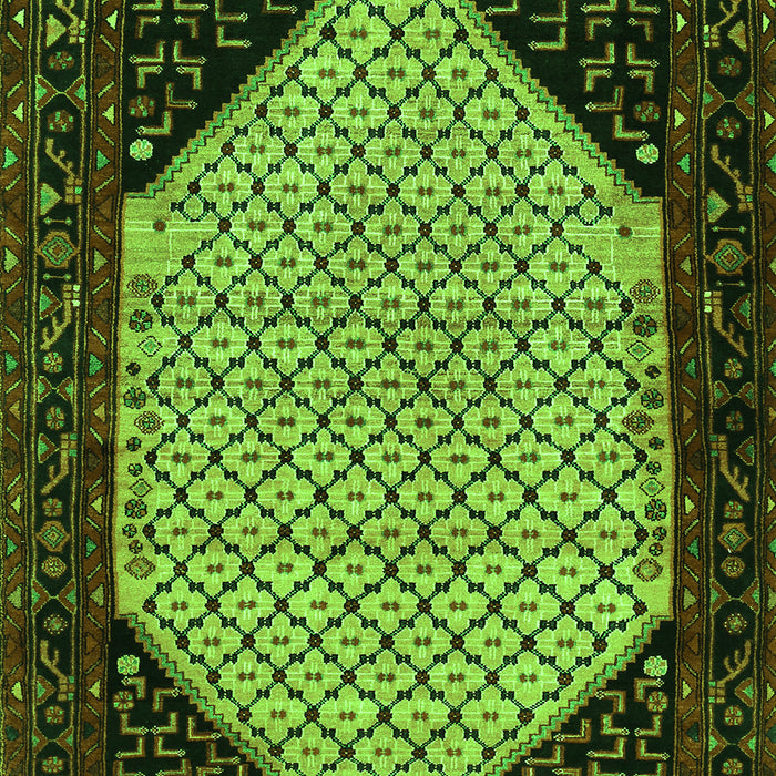 Serging Thickness of Machine Washable Persian Green Traditional Area Rugs, wshtr276grn