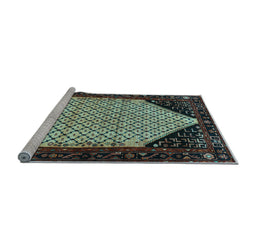 Sideview of Machine Washable Persian Light Blue Traditional Rug, wshtr276lblu