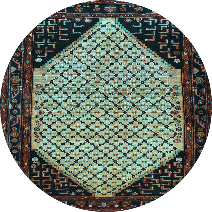 Round Persian Light Blue Traditional Rug, tr276lblu