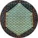 Round Persian Light Blue Traditional Rug, tr276lblu