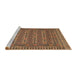 Sideview of Machine Washable Traditional Sand Brown Rug, wshtr2770