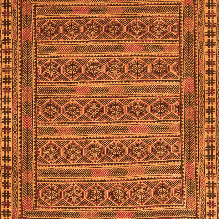 Serging Thickness of Machine Washable Southwestern Orange Country Area Rugs, wshtr2770org